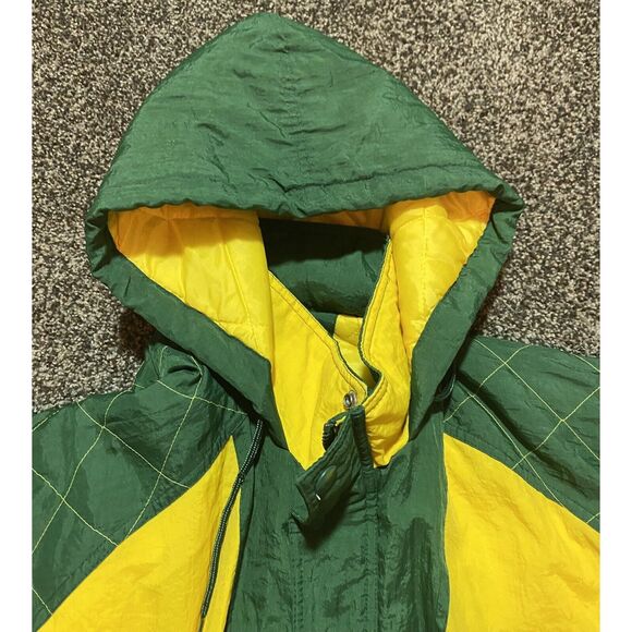 Vintage 1990s NFL Starter Jacket XL Green Bay Packers Button Up With Hood READ - Picture 4 of 12